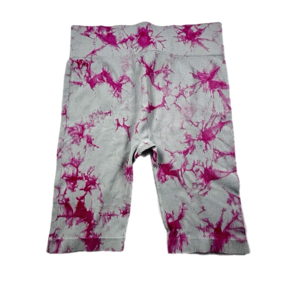 Charlotte Russe ribbed bike shorts in a pink tie-dye Size Medium